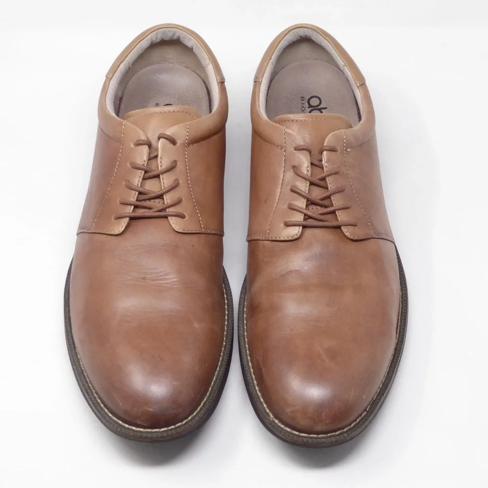 Abeo Mens Oscar Plain Toe Derby Shoes Brown Leather Lace Up Orthotic 13N